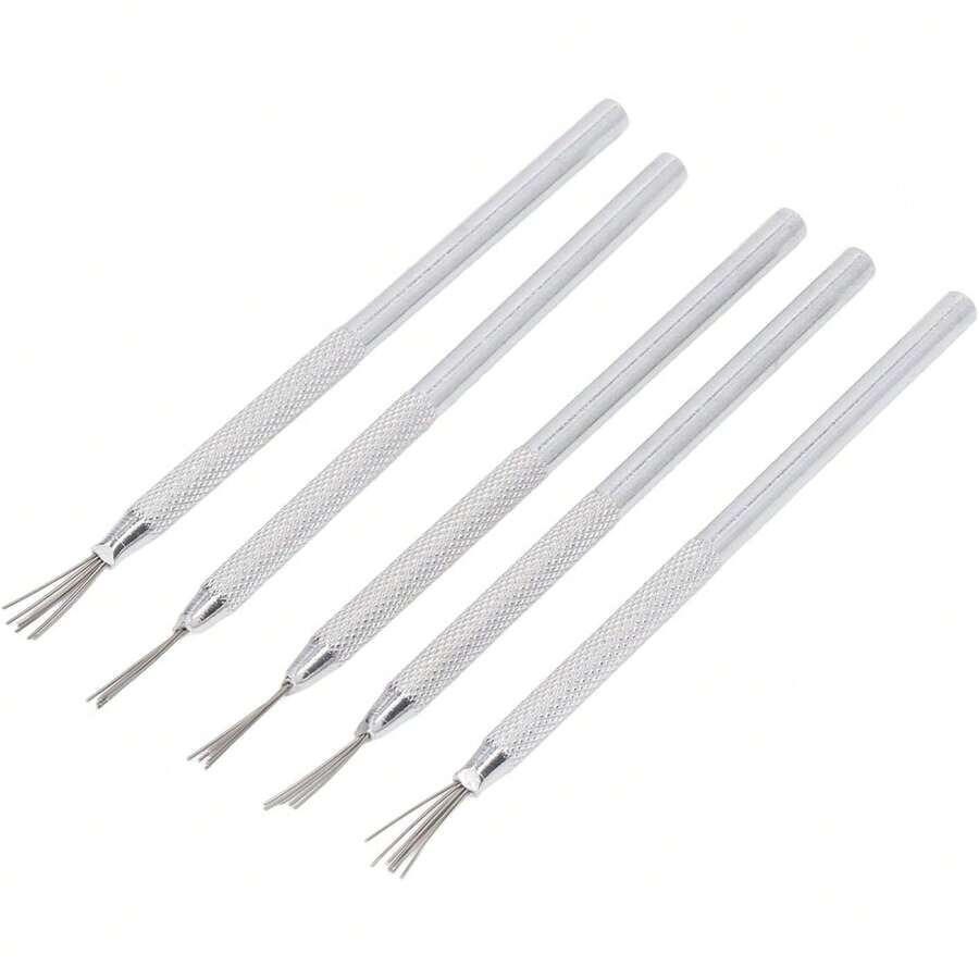 EstiloHerramientas De Aguja De Arcilla Alambre De Pluma Blanca CeráMica Cepillo De Aguja De Acero 5 Piezas CeráMica Arcilla Escultura Ultraligera CeráMica De Plata Herramientas DeVersióN Mejorada - 1 - Ver 1