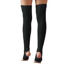 SherryDC Women's Cable Knit Thigh High Leg Warmer Socks Over Knee High Footless Boot Stockings - 黑色 - 查看 3