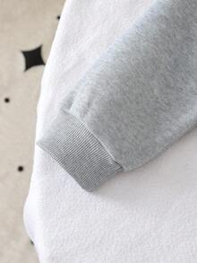 女童字母印花插肩袖圆领卫衣和阔腿裤休闲套装