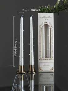 2pcs 25cm & 30cm Pearl Stem Wax Candles, Romantic Ambiance Tabletop Decor, Smokeless European Style Pearl Candles