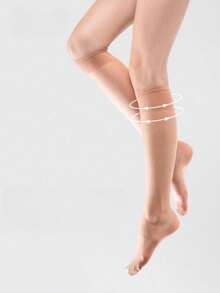 4pairs/Set Women's Semi-Transparent Skin-Color Nylon Stockings, Suitable For Daily Wear, Fashionable And Versatile, Cozy Socks - Apricot - View 2