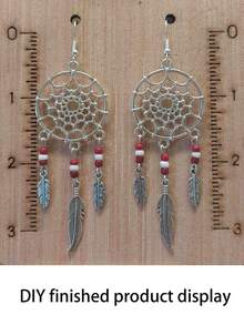 10/25个装 2色 捕梦网连接器吊坠 款式 捕梦网吊灯组件 连接件 吊坠 用于DIY耳环、钥匙扣、珠宝工艺品制作，34 x 27毫米