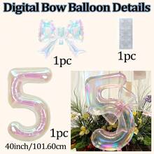 40-calowe (101,6 cm) matowe białe balony cyfry/kolorowe balony cyfry z różową kokardką/kolorowe balony z kokardką, matowy biały zestaw balonów foliowych cyfry, odpowiednie na urodziny w wieku 0-9 lat, różowa księżniczka, motyw westernu, przyjęcie urodzinowe, dekoracje balonowe, rocznica, dekoracja na przyjęcie z okazji ukończenia szkoły, dekoracja ślubna, dekoracje urodzinowe, dekoracja świąteczna, hel do balonów, dekoracja na Halloween - Wielokolorowe - Zobacz 27