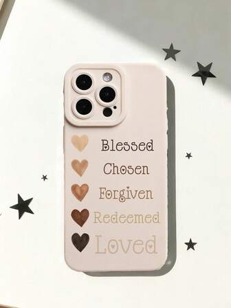 Heart Cozy Word Liquid Silicone Mobile Phone Case Full-Body Protection Shockproof Anti-Fall TPU Soft Rubber Case