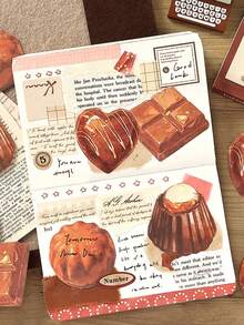 120pcs Cute Bread Style Memo Pad, Sticky Notes For Gift, Office, Home, Marking, Labeling, Classroom, Entertainment, Student Planner, Creative Vintage Decoration Stickers - Multicolor - View 5