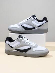 1双男女通用休闲运动鞋，简约时尚情侣款，防滑舒适透气经典系带，适合日常休闲、校园、街头等各种场合，四季皆宜。 - 淺灰色 - 查看 3