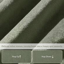 Olive Green Pinch Pleated Curtains 96 Inches Long, Thermal Insulated Window Drapes With Hooks, Soft Track System Panels Living Room, W38 X L96, 2 Panels, Home Decor - 鼠尾草綠 - 查看 4