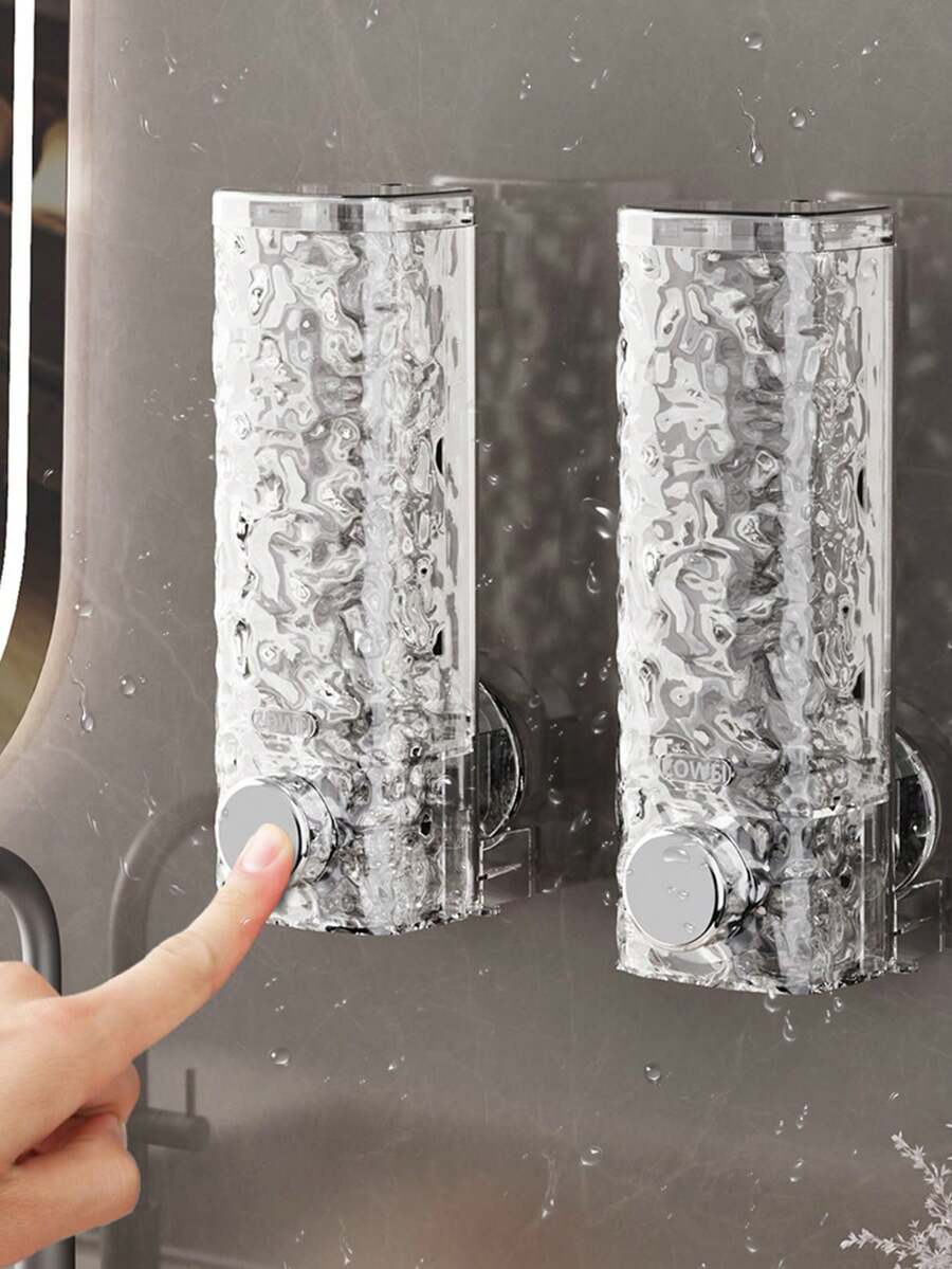 1pc Soap Dispenser, Suction Cup Wall Mounted, No Punching Hotel Bathroom, Shampoo, Shower Gel, Hand Sanitizer, Press Bottle For Dispensing. Bathroom Tools, Household And Daily Necessities. - Multicolor - View 1