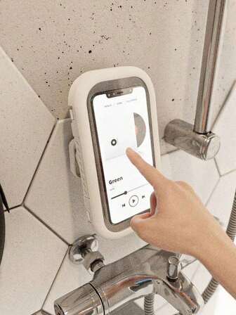 360度回転 防水シャワーフォンホルダー、防水ケース、曇り止め高感度カバーマウントボックス バスルーム壁ミラー バスタブ キッチン用、シャワーフォンケース、防水バスルーチタッチスクリーンフォンボックス、ドリルなし壁掛けタッチスクリーンフォンホルダーボックス バスルームシャワー曇り止めフォン収納ボックス保護ボックス収納ボックス、4インチ~7インチのスマートフォン対応、対応機種:Apple 13~Apple 15