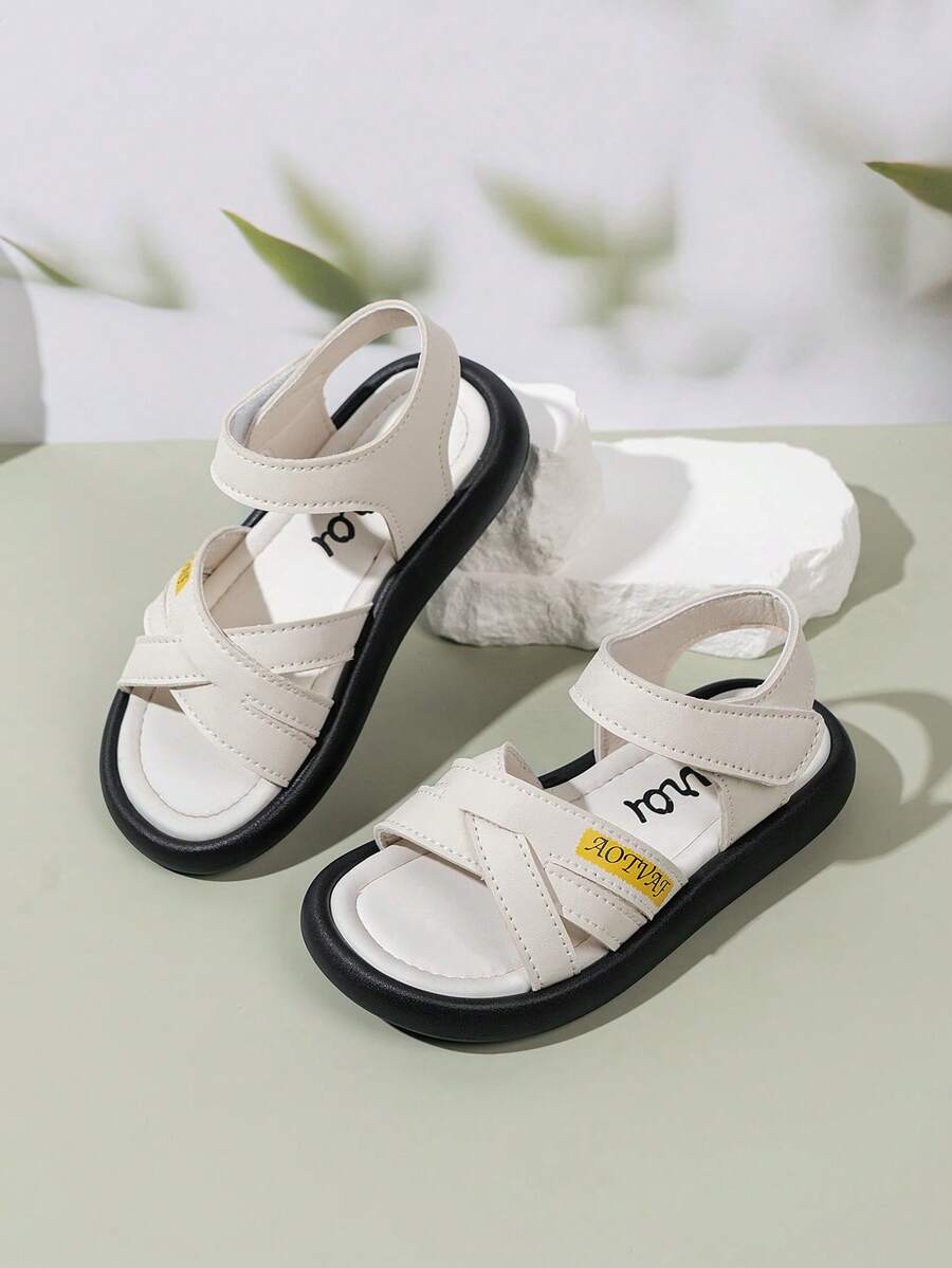 1 Đôi Dép Sandal 2026 Kiểu Mới Đế Mềm Chống Trượt Đa Năng Thường Ngày, Kiểu Dáng Mới Cho Trẻ Em, Học Sinh Tiểu Học, Mũi Hở, Chống Bụi Bẩn - Màu be - Xem 1