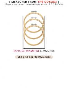 3pcs Beige Bamboo Material DIY Hand Embroidery Hoops, Embroidery Stretcher, Embroidery Frame, Dreamcatcher Wind Chime Hanging Ring Accessories, Can Be Used As Home Decor, Wind Chime Decor, Outdoor Lawn Wedding Hanging Decor, Wall Hanging Decor, Halloween & Christmas Decor, Phone, Key Chain, Bag, Clothing Hanging Decor, Desk, Bedside Decor, Car Interior Hanging Decor, Etc.
