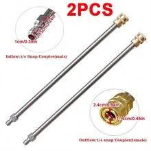 2 Power Washer Extension Wand Stainless Steel Pressure Washer Lance Accessories - 2pcs - View 2