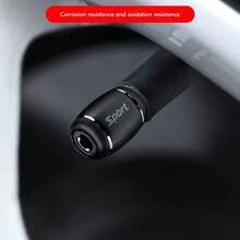 Tapones de válvula, aleación de zinc, antirrobo, neumáticos deportivos, tapas de válvula a prueba de polvo, cubiertas de válvulas impermeables para neumáticos de coche - Negro (4 unidades) - Ver 7