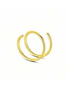Set Cincin Hidung Lingkaran Ganda Lubang Tunggal Modis 1/3/5pcs, Cincin Hidung Multiwarna Stainless Steel, Perhiasan Tindik Tubuh untuk Pria & Wanita - MultiWarna - View 13