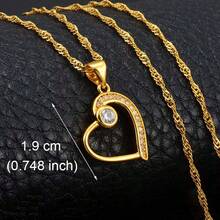 قلادة وقلادات بقلب مطلي بالذهب مجوهرات رومانسية للنساء والفتيات، منتجات زفاف للصديقة والزوجة