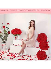 11 Stücke, Künstliche Schaumblumen Ewige Rose, 2.76 Inches, mit 2 Sätzen Rosenblätter - Realistische Rosen, geeignet für Heimdekoration, Tischdekor und Partydekorationen - toll für Halloween, Hochzeit, Valentinstag, Weihnachten, Ostern