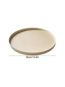 1 件/2 件铁制简约圆形托盘，珠宝和化妆品收纳，入口通道和咖啡桌装饰，浴室和植物托盘 - 彩色 - 查看 18