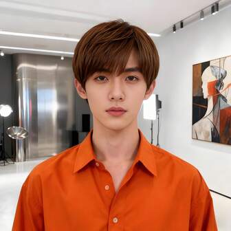 Stylish Men's Fluffy High-Temperature Fiber Full Wig With Bangs, Short Straight Synthetic Hair Wig, Suitable For Cosplay