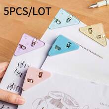 5PCS Book Corner Clips, File Corner Clips, Multi-Angle Book Clips, Sealing Clips, Folders, Bookmarks, Clips, Colored Plastic File And Paper Organizers, Multifunctional Office And School Supplies, Plastic Triangular Folder Clip Set, 2-Inch Large Capacity Paper Clips, File Corner Clips, Suitable For Offices, Schools, Homes, And Businesses, Ideal For Holding Large Numbers Of Documents. - Random - View 7