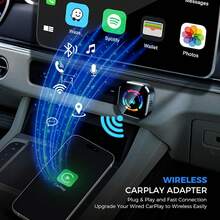 2026 Wireless CarPlay Adapter Upgrade Wired CarPlay To Wireless, Mini USB Design For Cars With Built-In Wired Apple CarPlay Plug And Play Easy Use Fast Stable Connection Car Play For IPhone - Colorful Orange - View 2