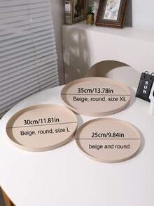 1 件/2 件铁制简约圆形托盘，珠宝和化妆品收纳，入口通道和咖啡桌装饰，浴室和植物托盘 - 彩色 - 查看 3