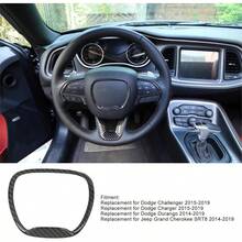 EstiloFydun Moldura del Volante Kit de Moldura de la Cubierta del Marco del Volante para el Cargador 2015-2019 2014-2019 2014-2019(Patrón de Fibra deVersión mejorada