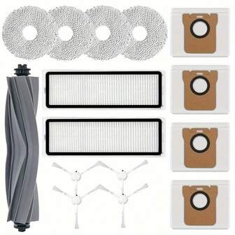 Kit de accesorios premium de 15 piezas con cepillos y paños de microfibra - Compatible con Dream L10S Ultra/L10S Pro, MiJia Omni 1S B101CN, Robot Vacuum X10+ - Solución de limpieza y mantenimiento fácil para aspiradora de hogar y cocina - Material de plástico y tela, accesorio de succión para piso