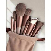 13-Piece Professional Makeup Brush Set, Ladies' Makeup Brush Set With Storage Bag, Fashionable Girls' Project, Made Of High-Quality Fiber, Rendering Foundation, Concealer, Eyeshadow, Blush - Women's Gift, Suitable For Beginners - 隨機顏色-13pcs套裝 - 查看 6