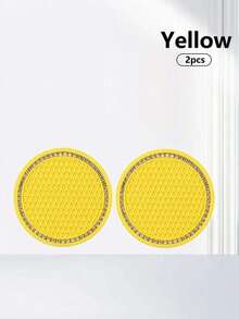 2pcs Creative Grid Honeycomb Car Cup Holders, Rhinestone Thickened Non-Slip Cup Mats, Multi-Functional Non-Slip Pads Suitable For Most Vehicle Models - Rhinestone Coasters - View 8