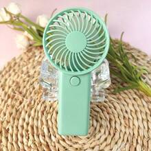 1pc Mini Handheld Fan - Portable Lightweight Battery-Powered Cooling Fan With High-Speed Quiet Operation, 4 Colors (Teal Blue, Pink, White, Mint Green) For Summer Outdoor, Indoor & Patio Use, Cooling Fan Portable, Sleek Handle Design - 粉色 - 查看 6