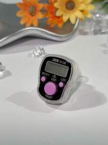 1pc Transparent Electronic Counter, Middle Eastern Arabic Digital Convenient Ring Counter, Stress Relief Hand Press Counter, Compact & Portable, Suitable For Prayer Counting, Knitting Counting, Business Use, Golf, Etc. - Multicolor - View 5