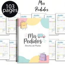 1本“我的订单”笔记本 - 商务风格，易于记录的日志页面，适合工匠、小企业主和手工艺者 - 追踪订单和成本，耐用纸张，适合专业和个人使用，工艺用品，简约笔记本，优质纸张，无日期日程表，学校用品，适合法语教师，多动症日程表，多动症必备，个性化笔记本，笔记本 - 彩色 - 查看 3