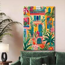 1 Pieza, Marco de Madera Sólida, Pintura en Lienzo 2D, Pascua, Día de la Madre, Día de los Inocentes, Apariencia Floral Abstracta Colorida Mexicana, Decoración de Habitación, Arte Decorativo de Pared, Decoración de Pared, Decoración de Primavera Verano, Decoración de Hogar de Pascua, Regalo de Día de la Madre, Mejor Regalo Temporada de Graduación - Multicolor - Ver 8