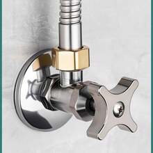 Accesorios de grifo de válvula triangular de apertura rápida de acero inoxidable para baño, válvula triangular engrosada para agua caliente y fría WWC9 - BLANCO - Ver 1