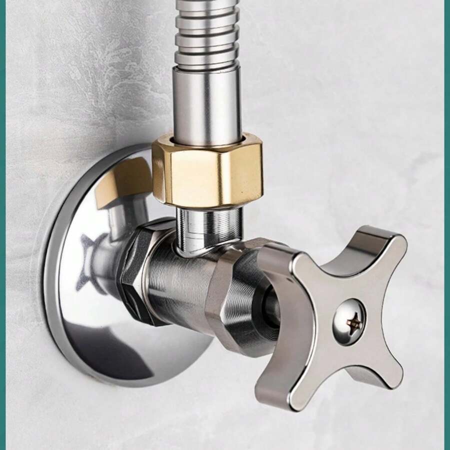 Accesorios de grifo de válvula triangular de apertura rápida de acero inoxidable para baño, válvula triangular engrosada para agua caliente y fría WWC9 - BLANCO - Ver 1