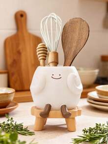1pc Cute Resin Utensil Holder, Cartoon Character Cutlery Organizer Rack, Suitable For Kitchen Countertop, Great For Storing Chopsticks, Spoons And Other Dining Utensils, Ideal Kitchen Decor And Storage Item (Please Check Size Before Purchase) - Multicolor - View 9