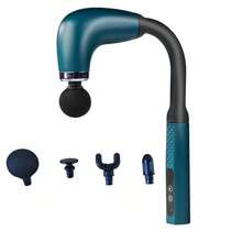 Long Handle Massager, Suitable For Deep Tissue Massage On Back, Neck, Feet, Legs And Shoulders, Adjustable Speed, Comes With 4 Interchangeable Massage Heads - Green - View 5