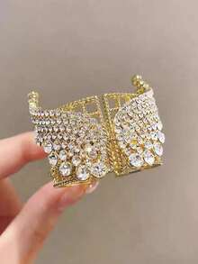 1 قطعة مشبك شعر تاج أجنحة ملاك فاخر للنساء - سبائك ثمينة مرصعة بالراين ، قبضة قوية أنيقة متعددة الاستخدامات للحفلات / اليومي / المواعيد