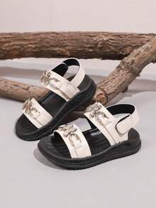 Fashionable Casual Popular New Kids Sandals, Student Summer Beach Shoes, Toddler Non-Slip Soft Bottom Shoes - Beige - View 5