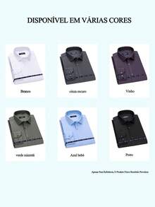 Men's Slim Fit Luxury Dress Shirt With Elastane, Wrinkle-Free Knit | Stylish Breathable Plaid Shirt | Elegant Slim Fit And High-Quality Fabric | Soft And Breathable | Imported Product - Roxo - 查看 6