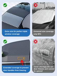 Magnetic Car Windshield Snow Cover, Winter Front Windshield Protector, Anti-Frost Anti-UV Half Car Cover, Heat Insulation Sunshade