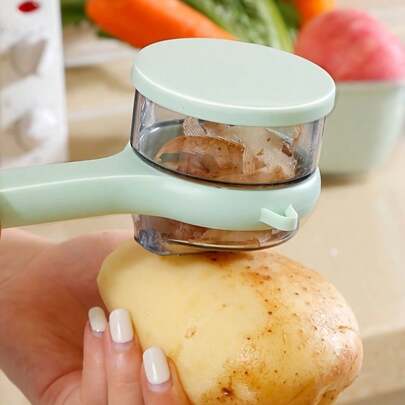 Multifunktionaler Schäler mit gezackter Klinge - 304 Edelstahl, ergonomischer Griff und integrierte Aufbewahrungsbox, geeignet für Obst, Gemüse, Kartoffeln - Küchenhelfer für Zuhause Kochen und Obst Schälen, stilvolles Design, robuste Konstruktion, ideal für Kochbegeisterte, kompaktes Design, aus hochwertigen Materialien gefertigt, Multifunktions-Gemüseschäler mit integrierter Aufbewahrungsbox, tolles Geschenk für Familie und Freunde, ideal zum Valentinstag