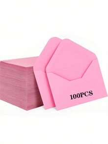 100pcs/50pcs/20pcs/1pc Kraft Paper Mini Envelopes, Brown Kraft Paper Envelopes Suitable For Gift Cards And Business Cards [4.1 Inches X 2.8 Inches] - Pink - View 10