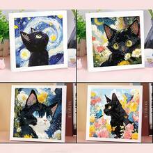 5D DIY Diamond Painting Kit, Full Round Diamond Diamond Painting, Cat In Flowers Animal Theme, Mosaic Diamond Craft, Suitable For Home Wall Decor And Desktop Ornaments, Ideal Gift Choice - 7.87 Inches X 7.87 Inches - Frameless, Creative Hobby, Arts And Crafts, High Quality Beads, Detailed Artistic Work, Handmade Set, Art Lovers, Handicraft Enthusiasts