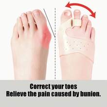 Corrector de Hallux Valgus, Corrector ortopédico de juanete, mangas protectoras para alivio de juanetes, soporte de juanete de silicona, separador de dedos - A - Ver 1