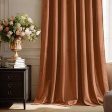 Olive Green Pinch Pleated Curtains 96 Inches Long, Thermal Insulated Window Drapes With Hooks, Soft Track System Panels Living Room, W38 X L96, 2 Panels, Home Decor - 焦橙色 - 查看 9