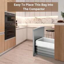 WSXC 18 Gallon Heavy Duty Compactor Trash Bags 2 Mil THICK 50 Count Reinforced Drawstring Garbage Liners Fit 13-18 Gallon Compatible With Kitchenaid Whirpool GE 15 Inch Compactors GRAND SAVE! - 18Gallon - 查看 5