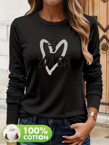 2026 Women's Zumba Dance Logo Print Long Sleeve T Shirt,Breathable Pink Top,Perfect For Zumba Classes Dance Parties Casual Daily Wear - 黑色 - 查看 6