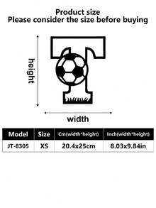 1 pieza Decoración de pared para exteriores, Logotipo inicial, Letra entrelazada de fútbol de metal, Decoración de arte de pared, Decoración de pared de metal clásica de fútbol, Material resistente, Calidad superior, Diseñado con un tema de fútbol, Adecuado para el hogar, la oficina, el dormitorio, la sala de estar, el jardín y otras escenas, Un regalo ideal para los fanáticos del deporte, Una decoración de logotipo de metal personalizada artística y moderna, Una excelente opción para regalos de inauguración de la casa, cumpleaños y días festivos, decoración de habitaciones, decoración de dormitorios, hogar - Multicolor - Ver 11