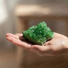1pc 1pc Natural-Looking Green Geode Cluster - Solid Crystal , Handcrafted Deep Emerald-Green Interior | Elegant Home Decor, Jewelry Making, Unique Gift For Birthdays, Anniversaries, Housewarming | Durable Crystal Decoration - Green - View 15